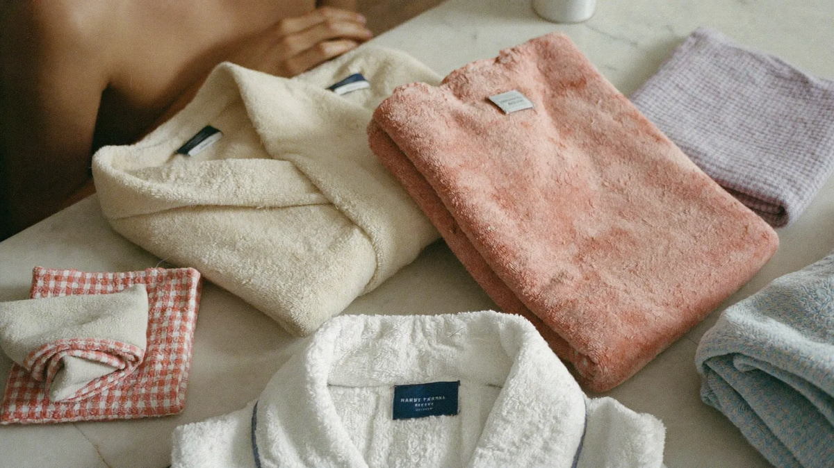 peignoir de bain plié