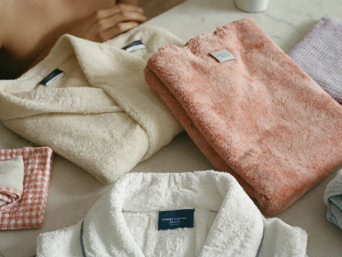peignoir de bain plié