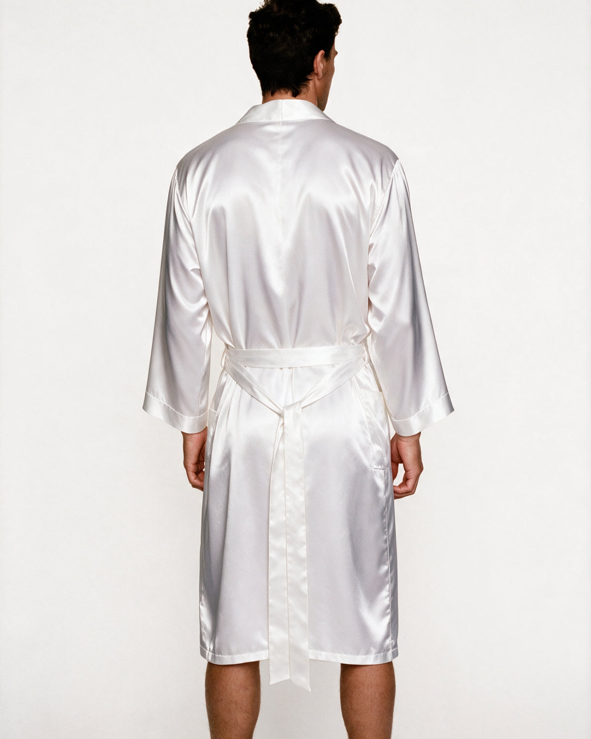 Peignoir Court Satin pour Homme
