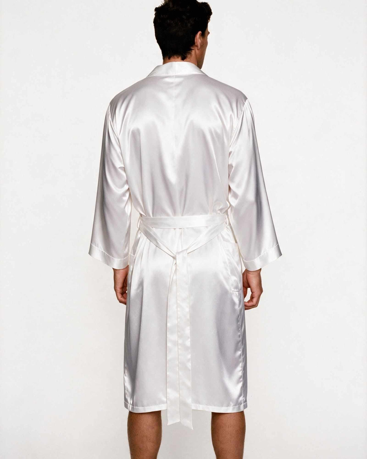 Peignoir Court Satin pour Homme