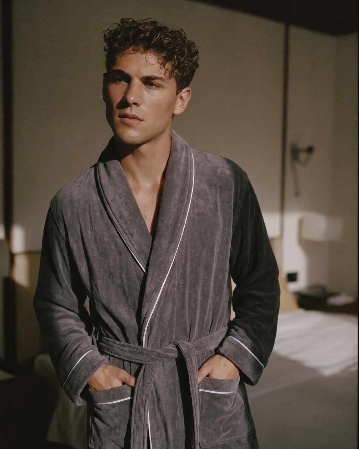 Peignoir de Bain Homme Gris