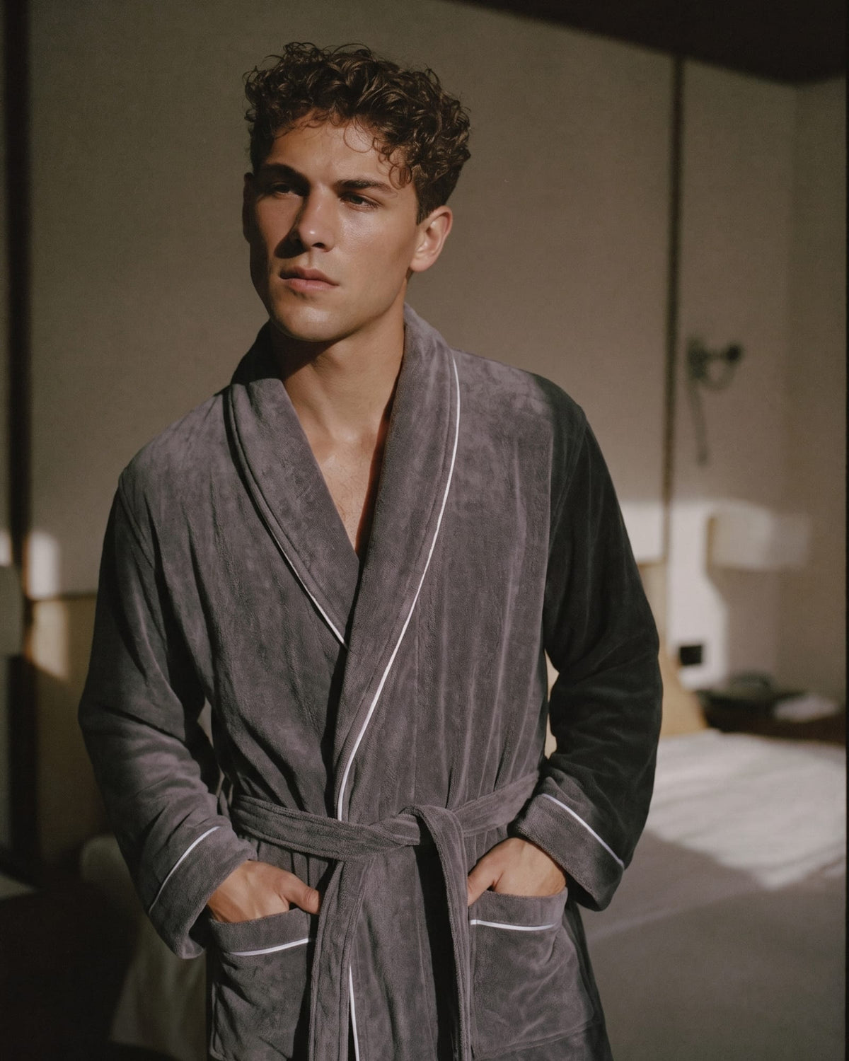 Peignoir de Bain Homme Gris