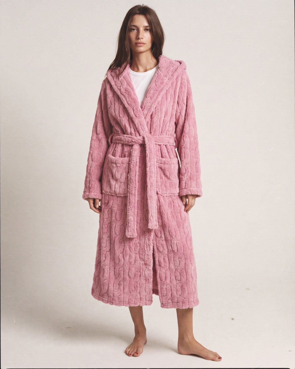 Peignoir Femme Polaire Rose