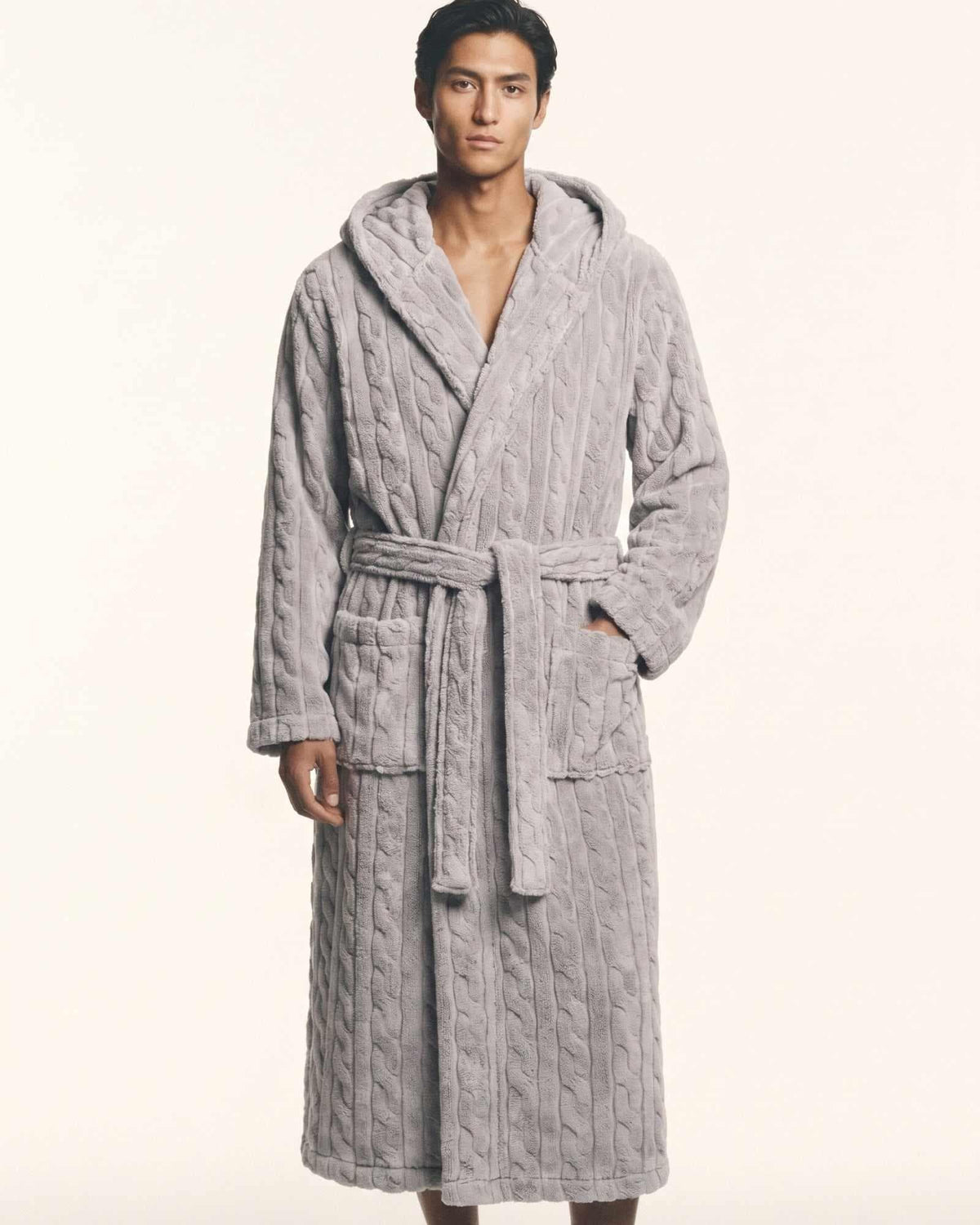 Peignoir Homme Polaire Gris