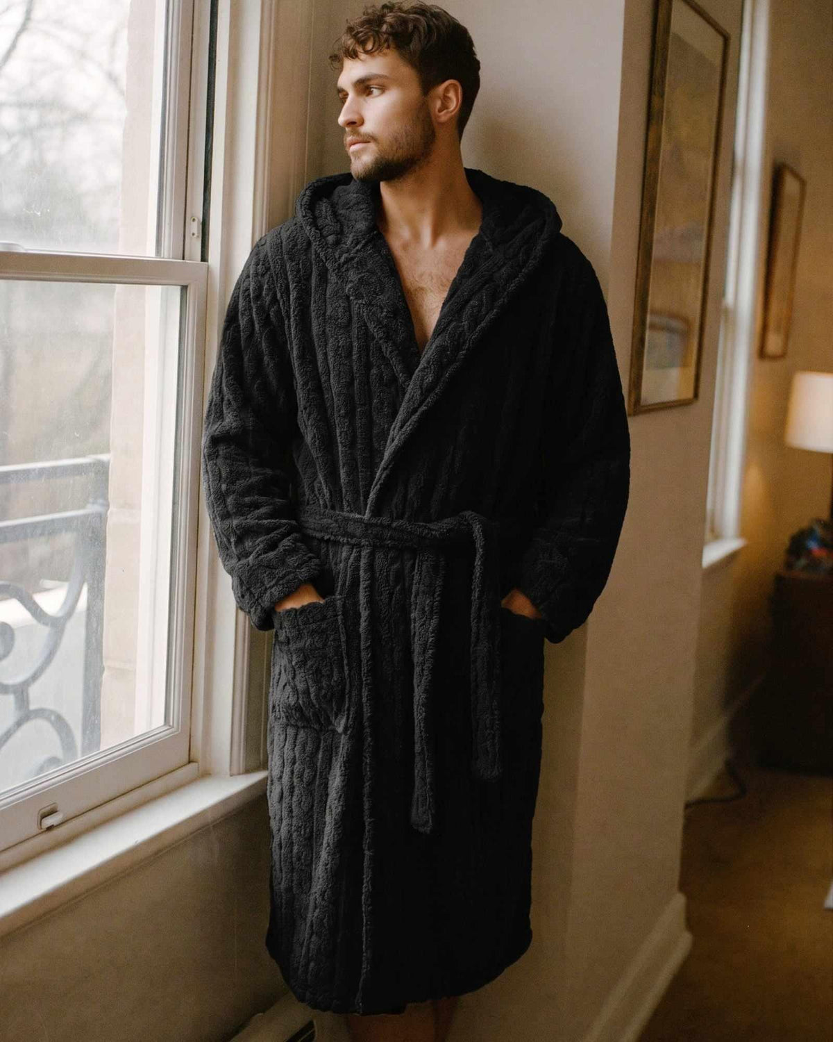 Peignoir Homme Polaire Noir