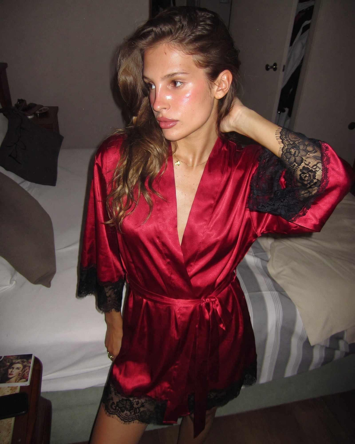 Peignoir-Kimono Satin Femme