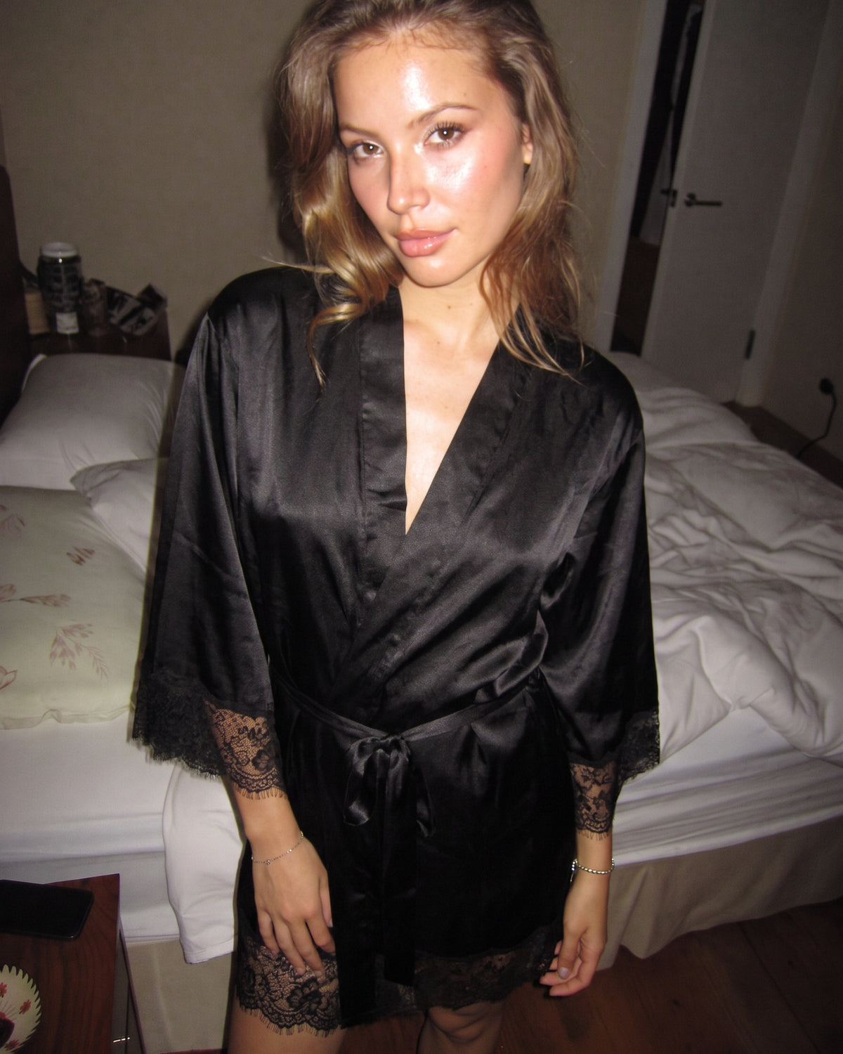 Peignoir-Kimono Satin Femme