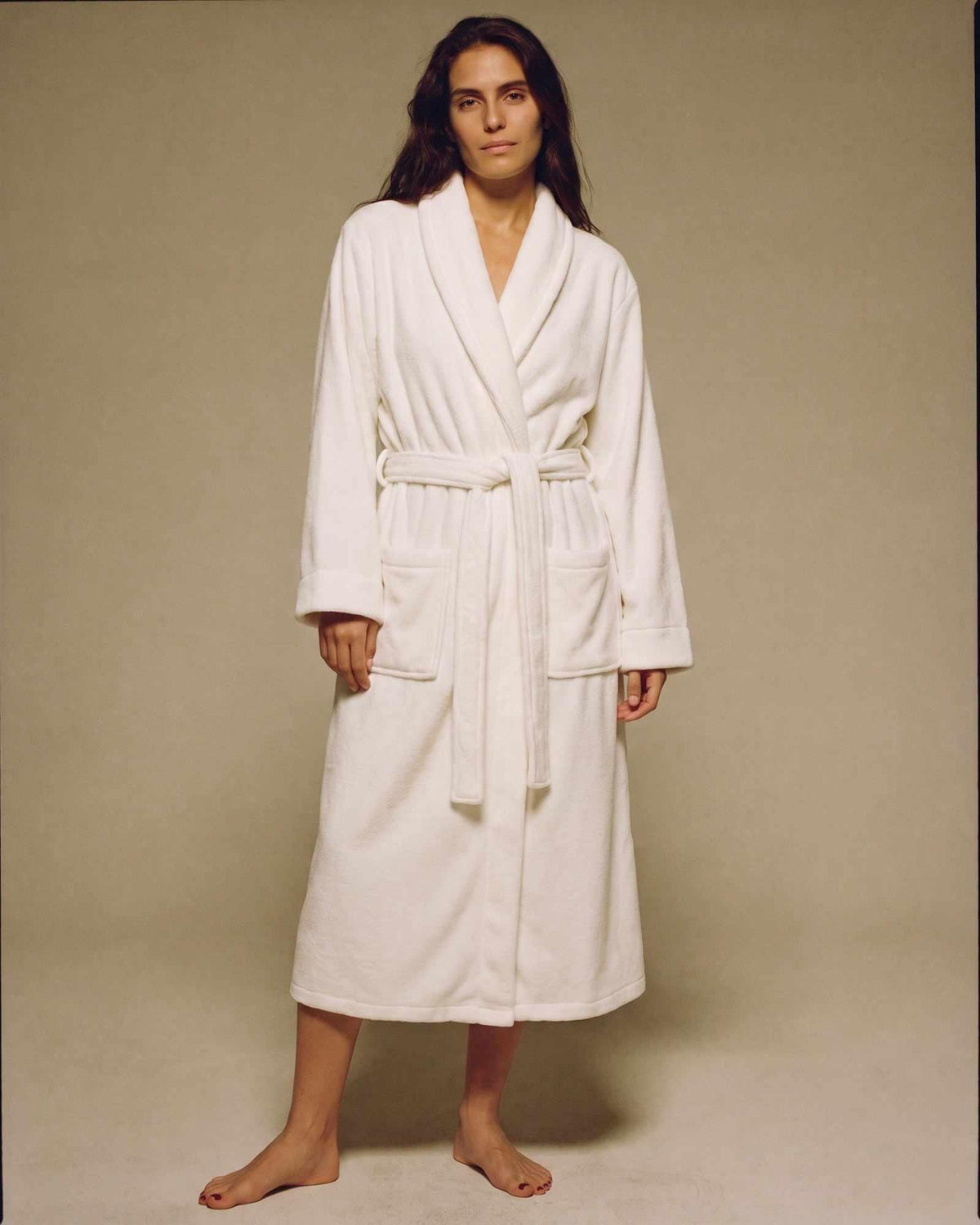 Peignoir Polaire Blanc Femme