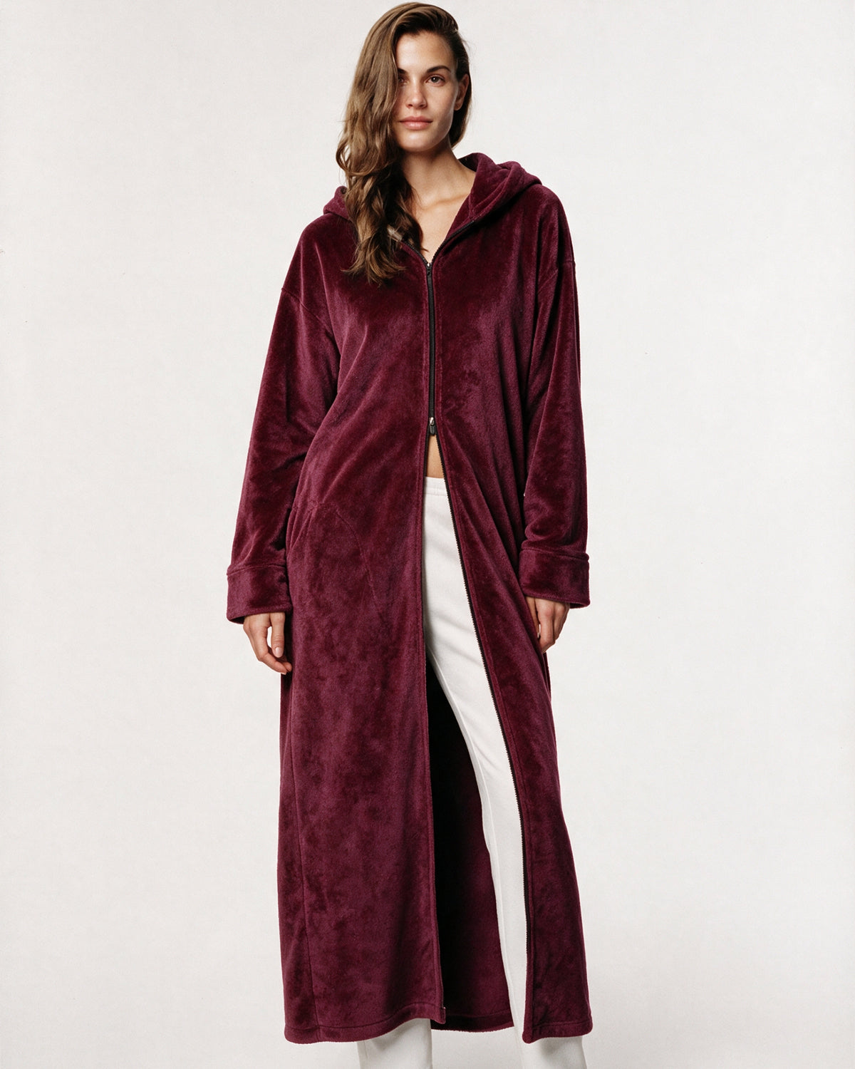 Peignoir Polaire Zippé Femme