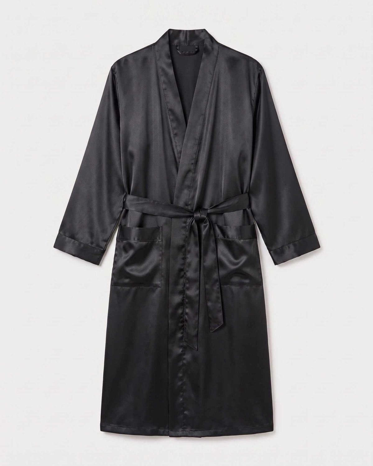 Peignoir Satin Noir Homme