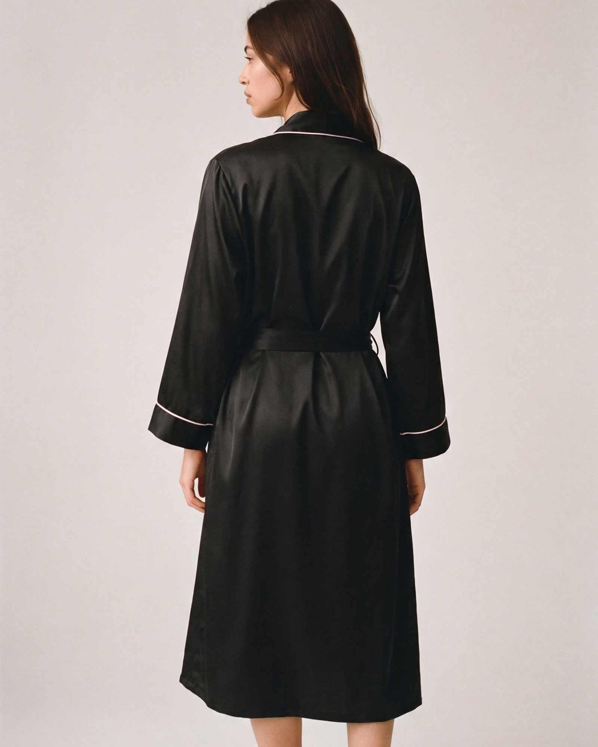 Robe de Chambre Femme Satin Noir