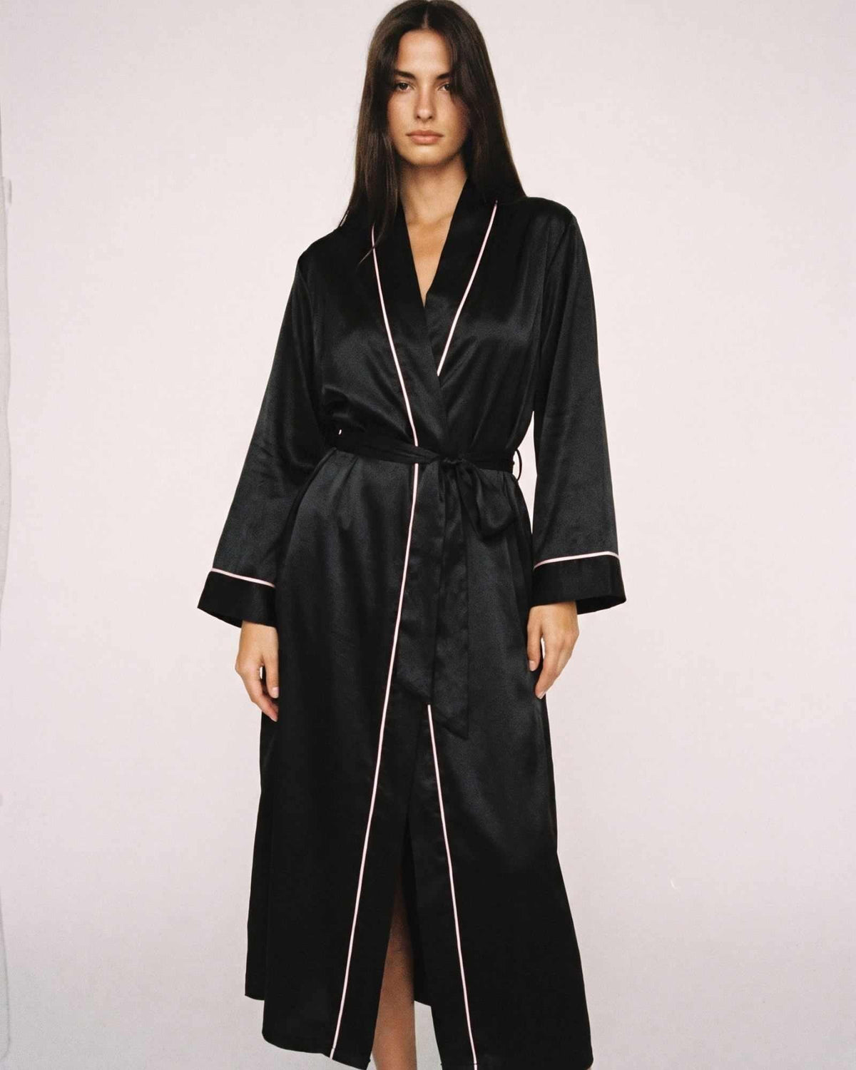 Robe de Chambre Femme Satin Noir