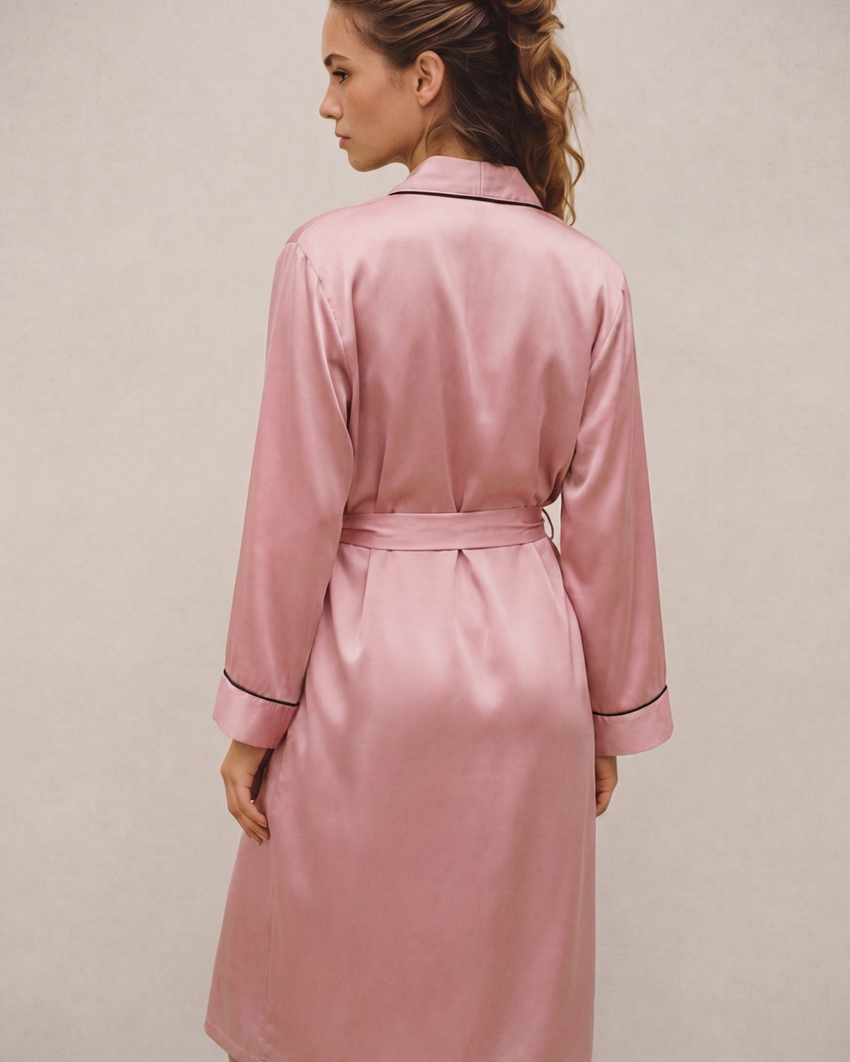 Robe de Chambre Satin Rose