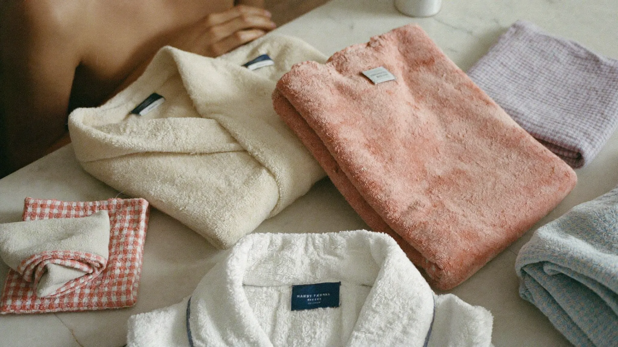 peignoir de bain plié