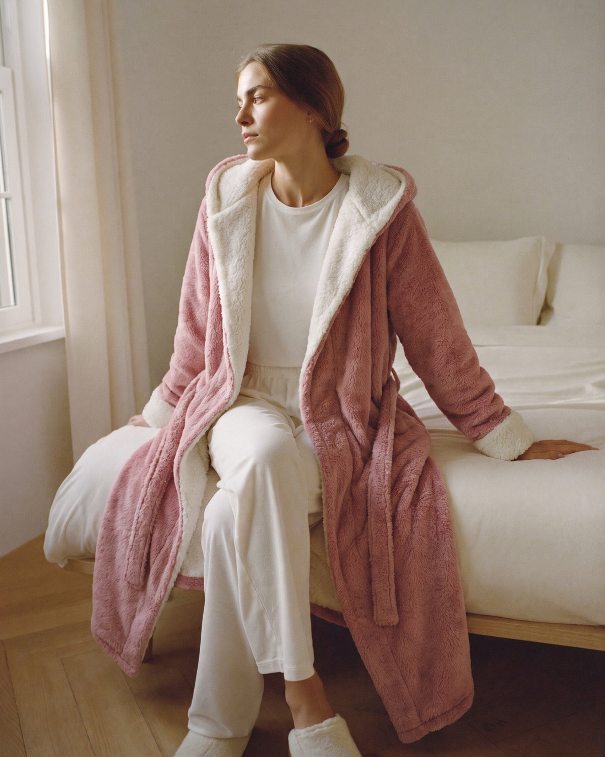 Peignoir Capuche Polaire Femme