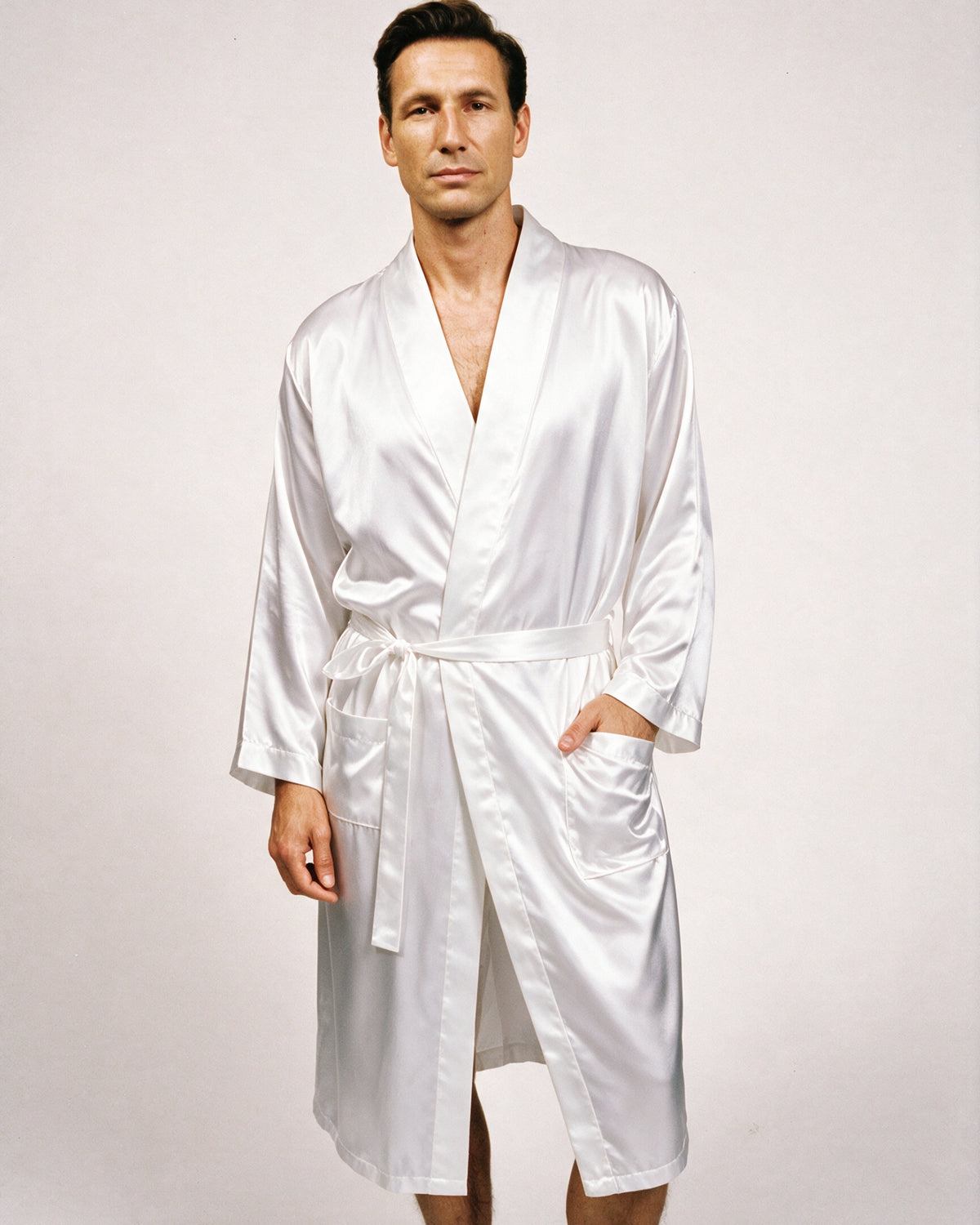 Peignoir Court Satin pour Homme​