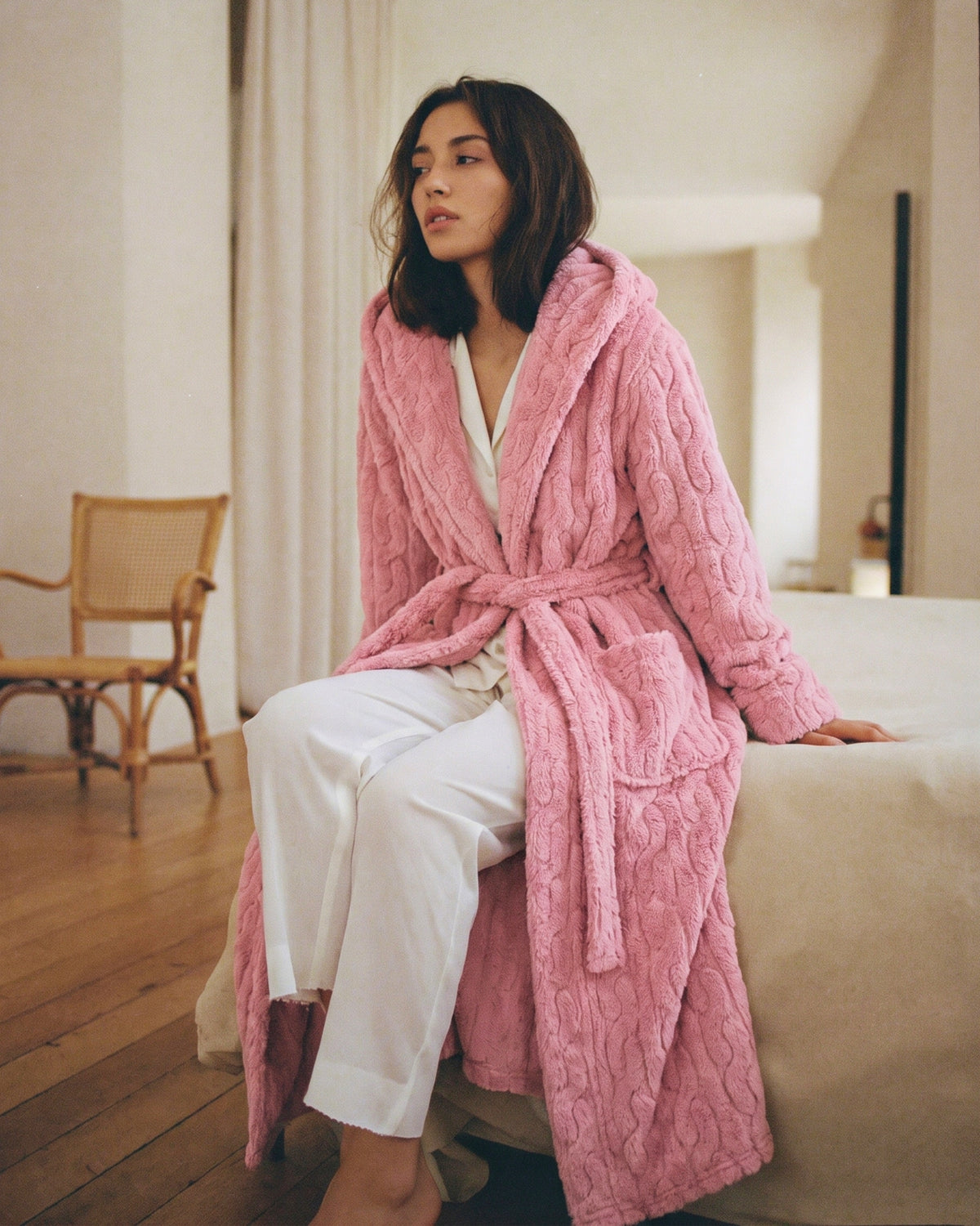 Peignoir Femme Polaire Rose​