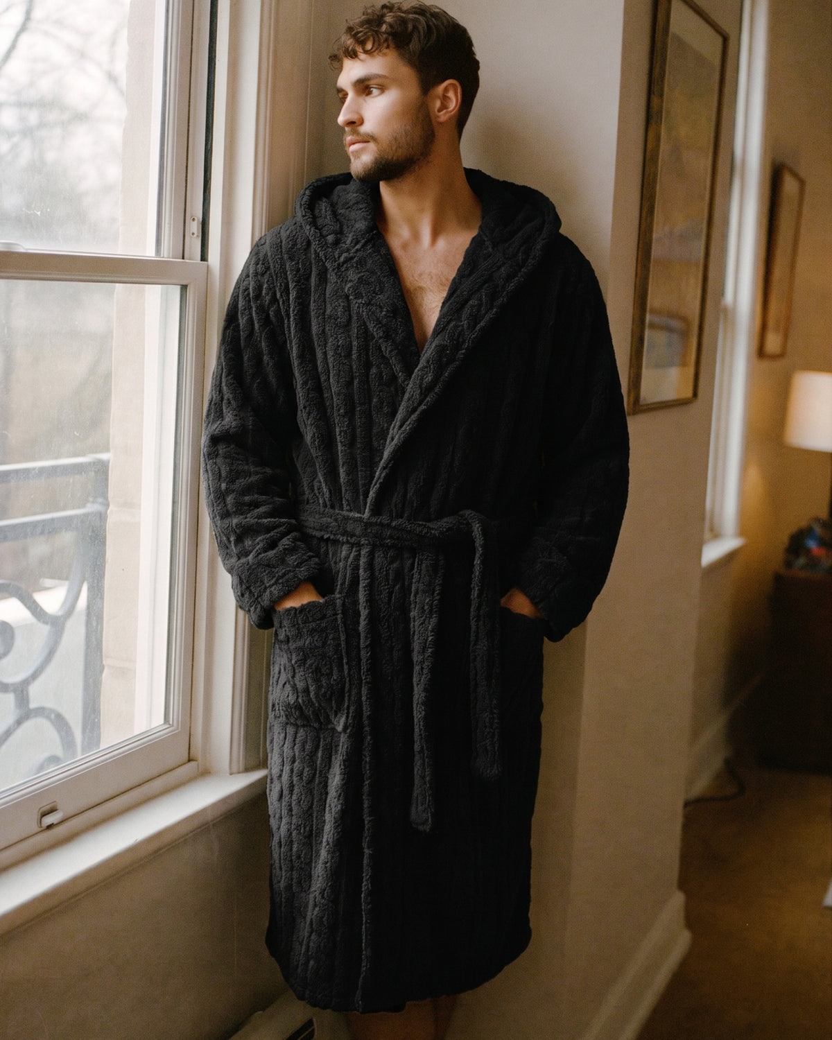 Peignoir Homme Polaire Noir
