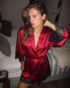 Peignoir-Kimono Satin Femme
