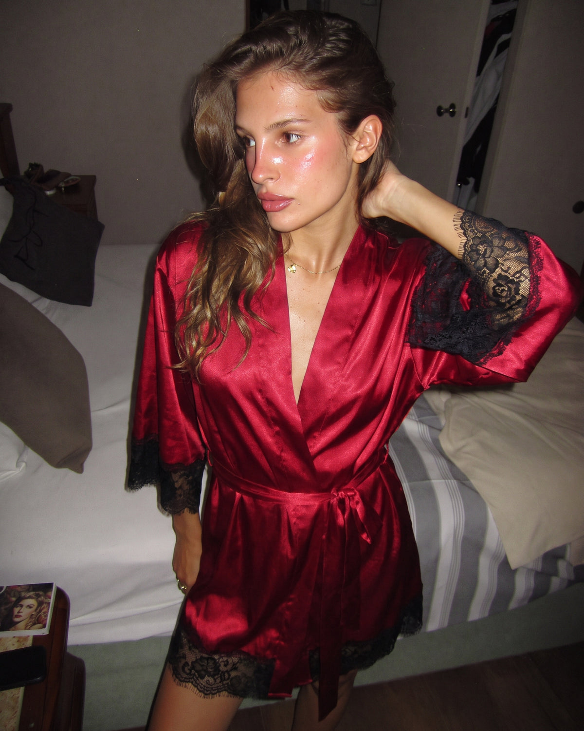 Peignoir-Kimono Satin Femme