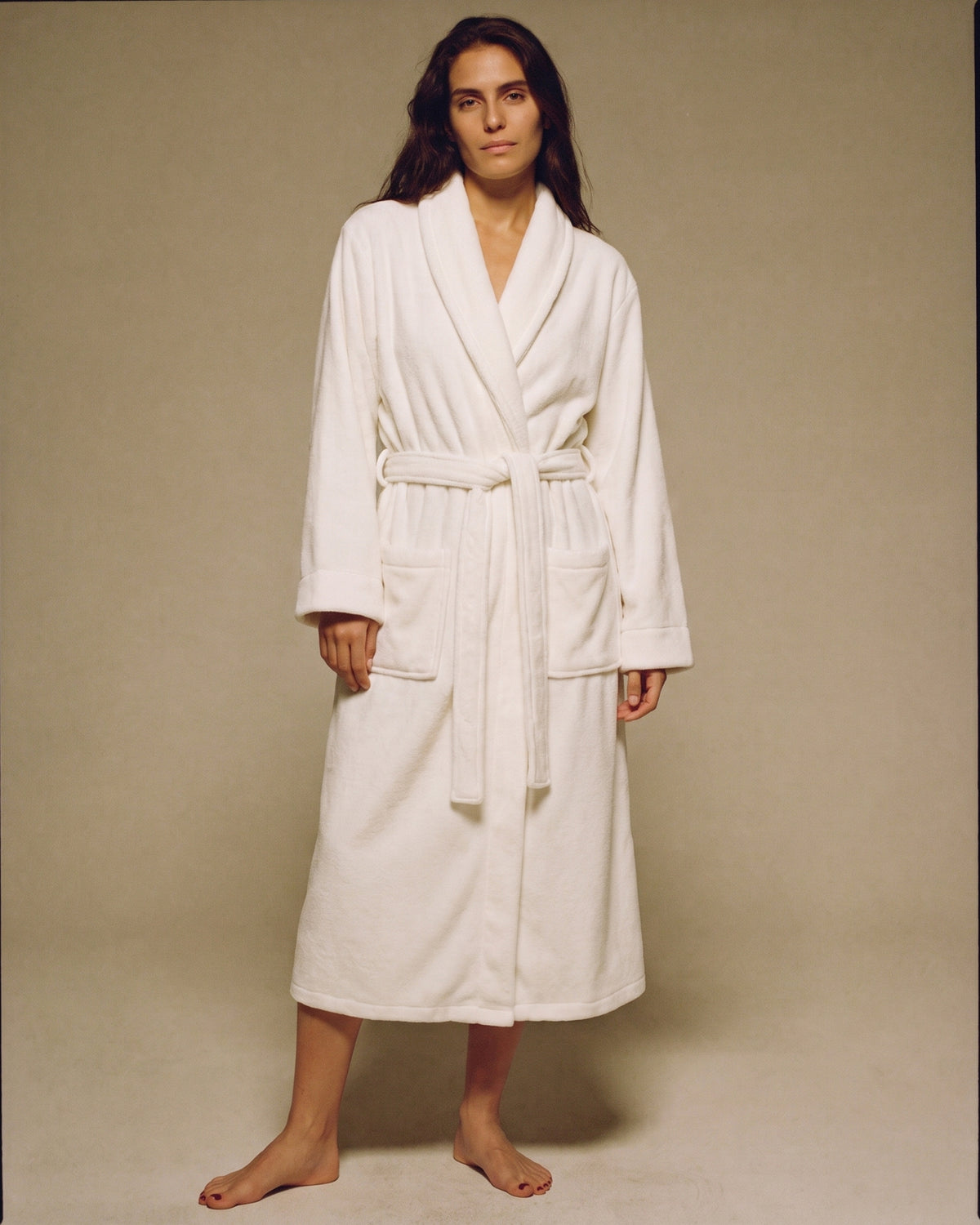 Peignoir Polaire Blanc Femme