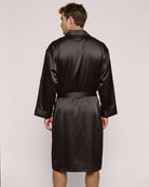 Peignoir Satin Noir Homme