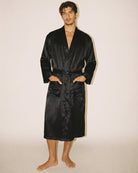 Peignoir Satin Noir Homme