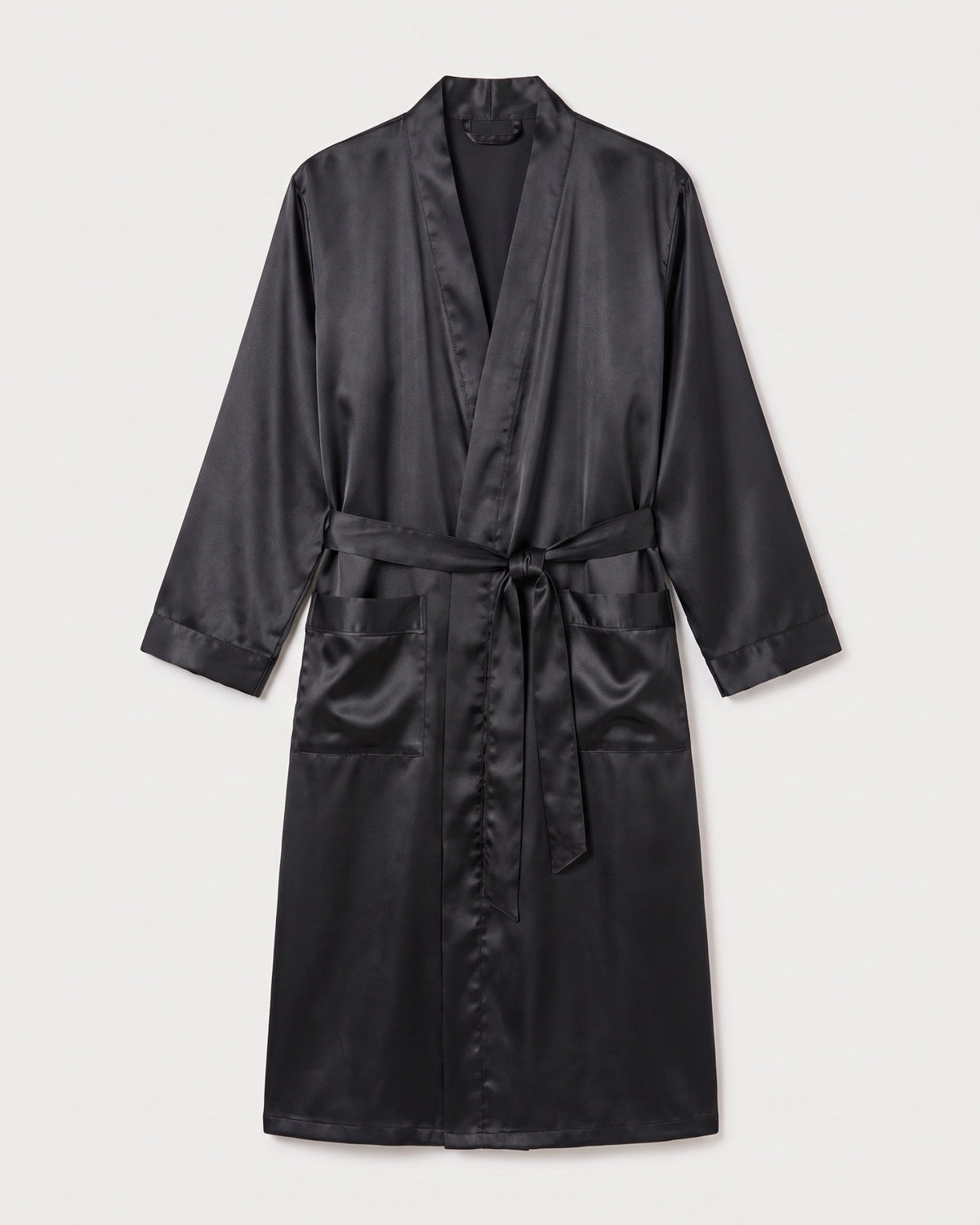 Peignoir Satin Noir Homme