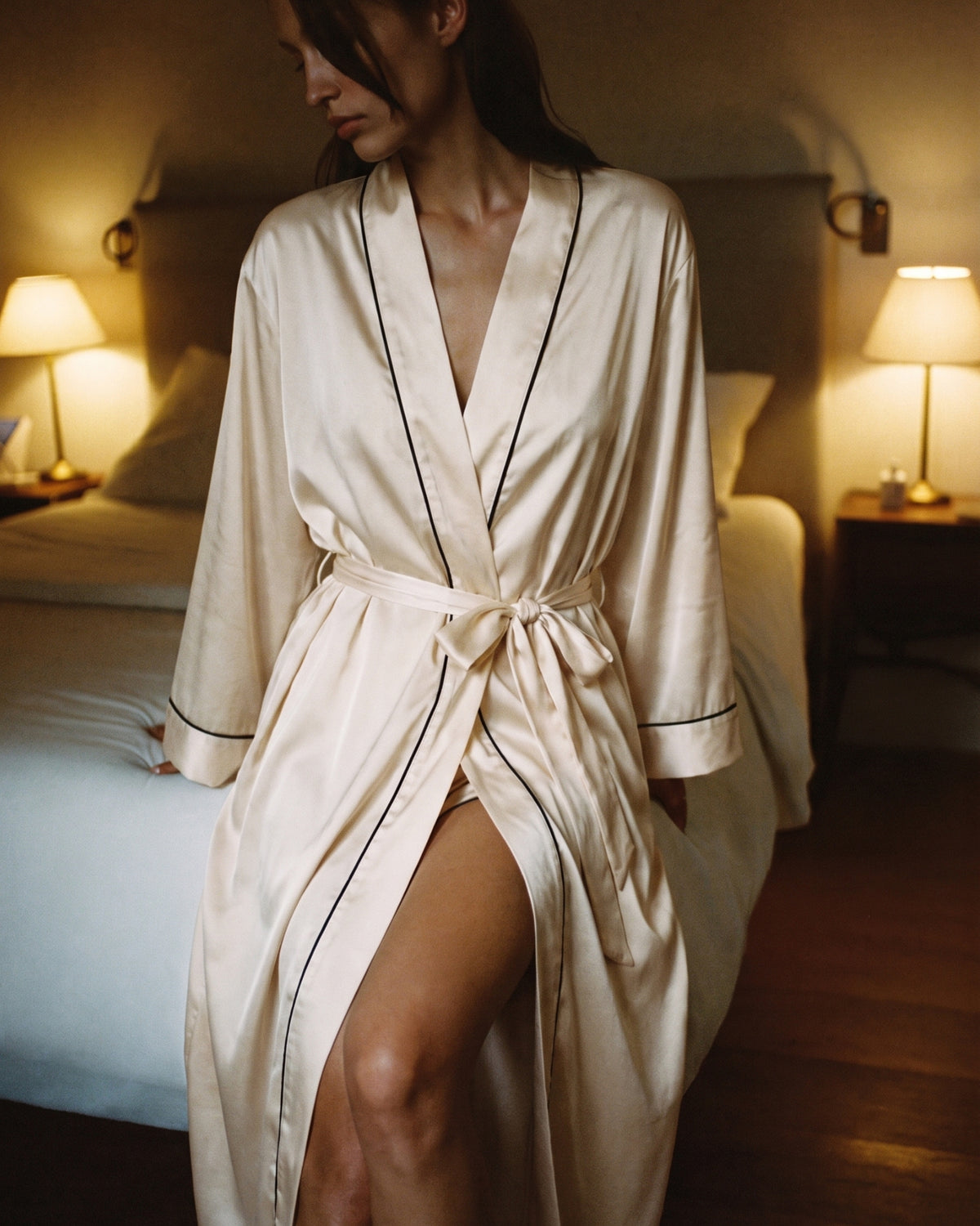 Robe de Chambre en Satin Femme Grande Taille
