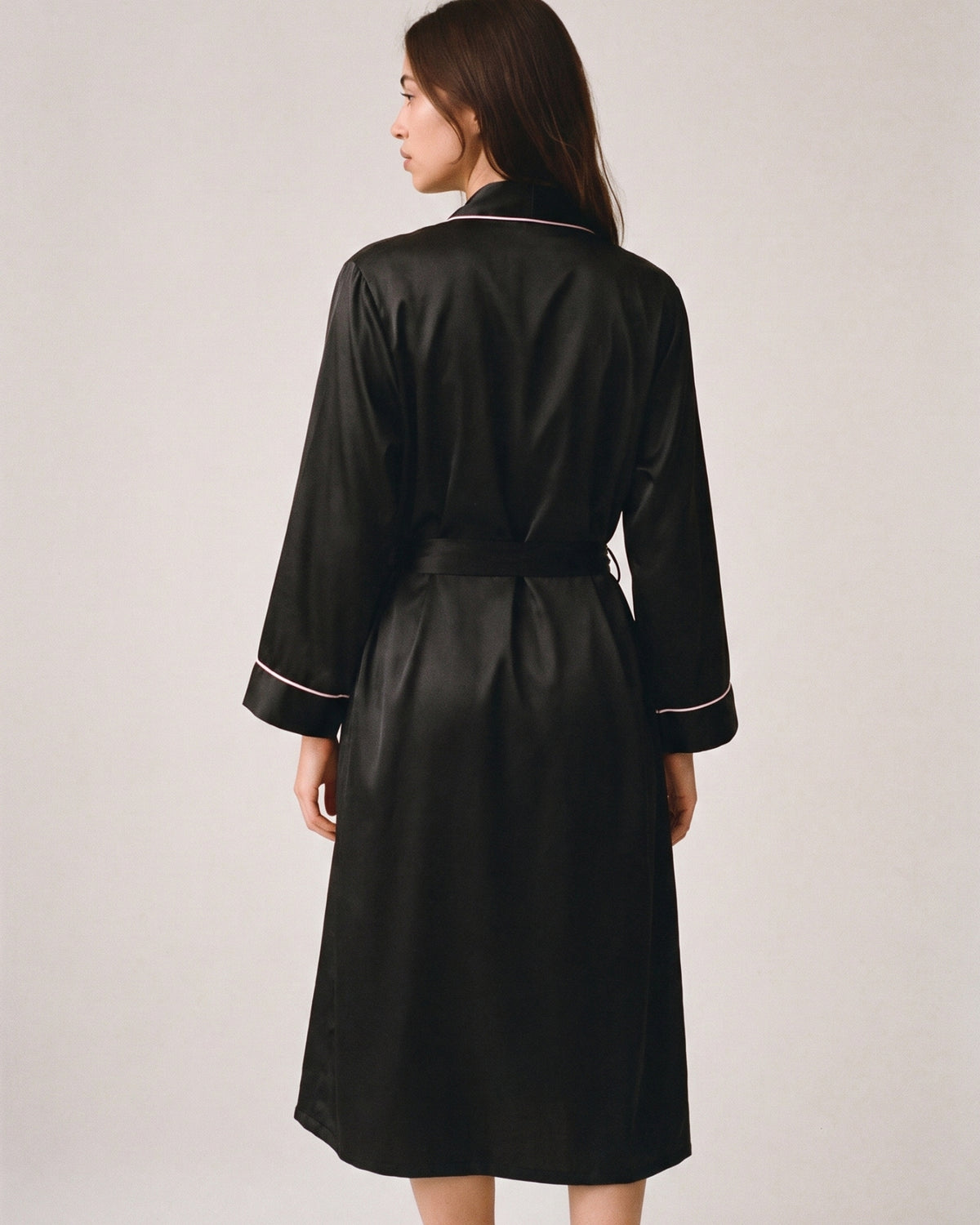 Robe de Chambre Femme Satin Noir